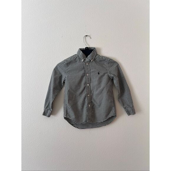 Ralph Lauren Boys Green Buffalo Checkered Button Down Shirt, Size 6 - Picture 2 of 6